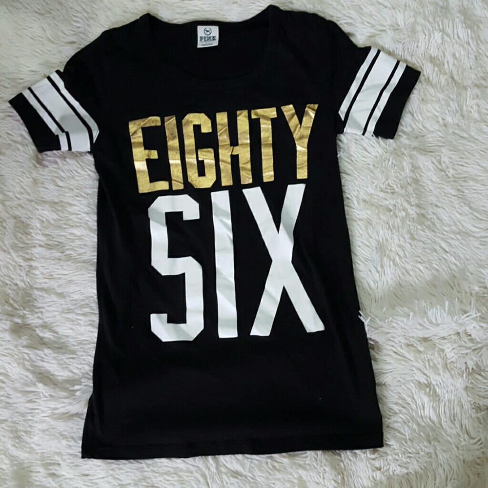 Victoria secret pink gold sparkle tee